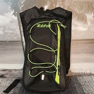 Make Offer! Black and Green Athletic Backpack with Zig-Zag Detail